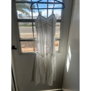 NWT La Cotonniere White Cotton Embroidered Tiered Maxi Dress Tall 2‎ Cottagecore